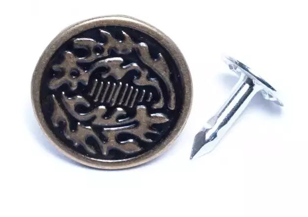 Jean Button Metal Rivets Durable Oak Leaf Design for Jeans - 17mm