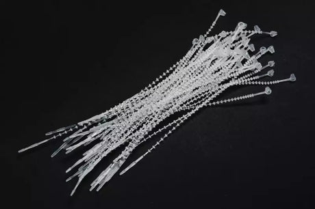 Security Ties Clear Beaded Adjustable Tamper-Proof for Merchandise Tags - 5" 7" 9"