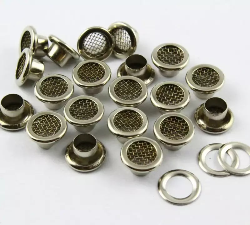 Mesh Grommets Heavy-Duty Brass for Ventilation Projects - 8.6 mm to 16 mm