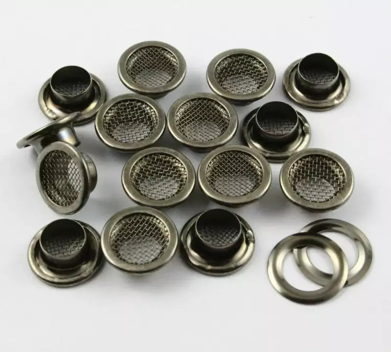 Mesh Grommets Heavy-Duty Brass for Ventilation Projects - 8.6 mm to 16 mm