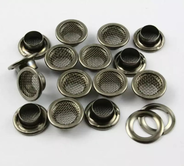 Mesh Grommets Heavy-Duty Brass for Ventilation Projects - 8.6 mm to 16 mm
