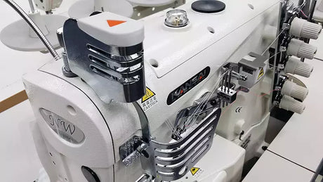Industrial Coverstitch Sewing Machine 3-Needle Flat Bed with Binding Fittings - Kansai Special NW-8803GMG