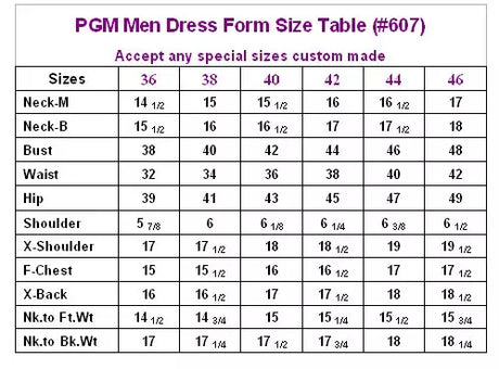 Men's Dress Form with Legs Linen Heavy-Duty for Draping - Sizes 36-42