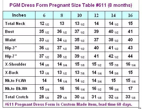 Pregnant Dress Form Pinnable Linen Body Form for Draping - #PGM-611