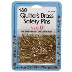 Quilters Safety Pins Solid Brass Rust-Resistant for Quilting - Size #0