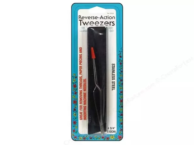 Reverse Action Stainless Steel Tweezers for Thread Removal - 4-3/4 in