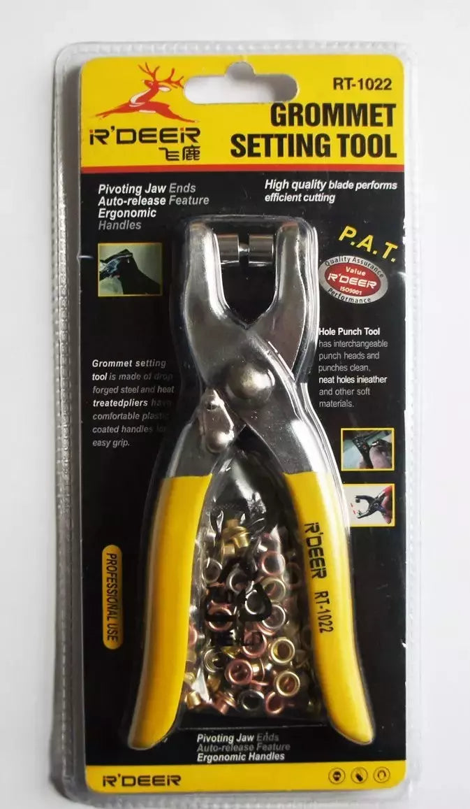 Eyelet Grommet Setting Tool Kit Heavy-Duty for Fabric Repair - Drop Forged Steel