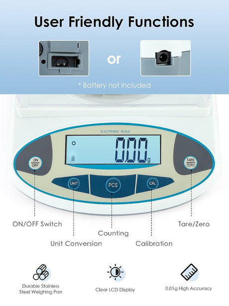 Digital GSM Scale Precision Balance for Fabric, Paper & Cardboard - 2000g/0.01g