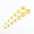 Metal Sew-On Snap Buttons Durable Fasteners for Garments - 8mm to 25mm