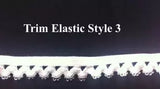 White Elastic Trim Decorative Sewing Trim - 3/8" to 1"