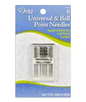 Sewing Machine Needles Universal and Ball Point for Home Sewing - Sizes 11/75, 14/90, 16/100