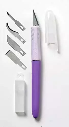 Hobby Knife Titanium-Bonded Blade Set with Cushion Grip for Detail Cutting - Westcott