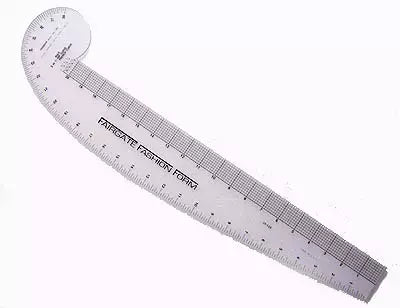 French Curve Cast-Acrylic 3-in-1 Rule for Fashion Drafting - 24 in