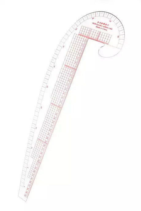 Curved Ruler 3-in-1 Flexible Plastic for Pattern Drafting - French Curve, Hip Curve & Straight Rule