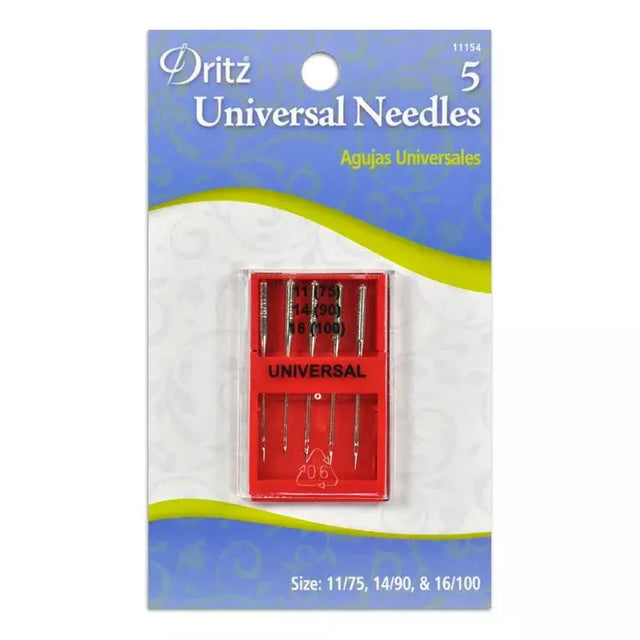 Universal Sewing Machine Needles Assorted Sizes for Most Fabrics - 5 Pack