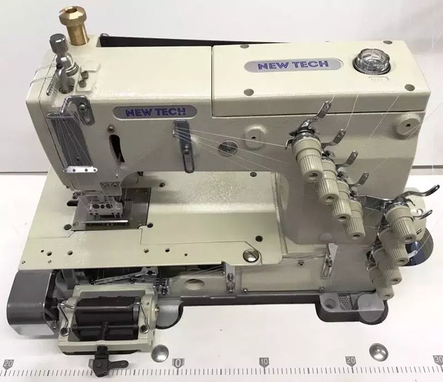 Industrial Sewing Machine 4 Needle Flatbed Double Chain Stitch with Servo Motor - New-Tech 1404-PMD