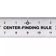 Center Finding Aluminum Ruler for Precise Center Marking - 12"