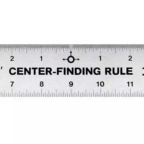 Center Finding Aluminum Ruler for Precise Center Marking - 12"