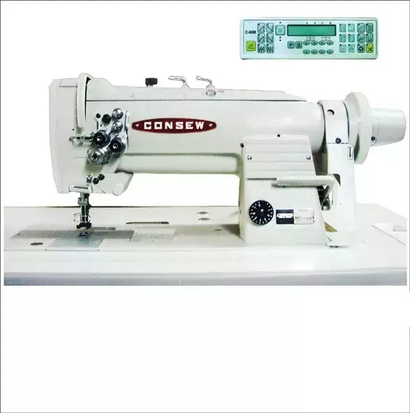 Industrial Sewing Machine Double Needle Heavy-Duty Lockstitch with Servo Motor