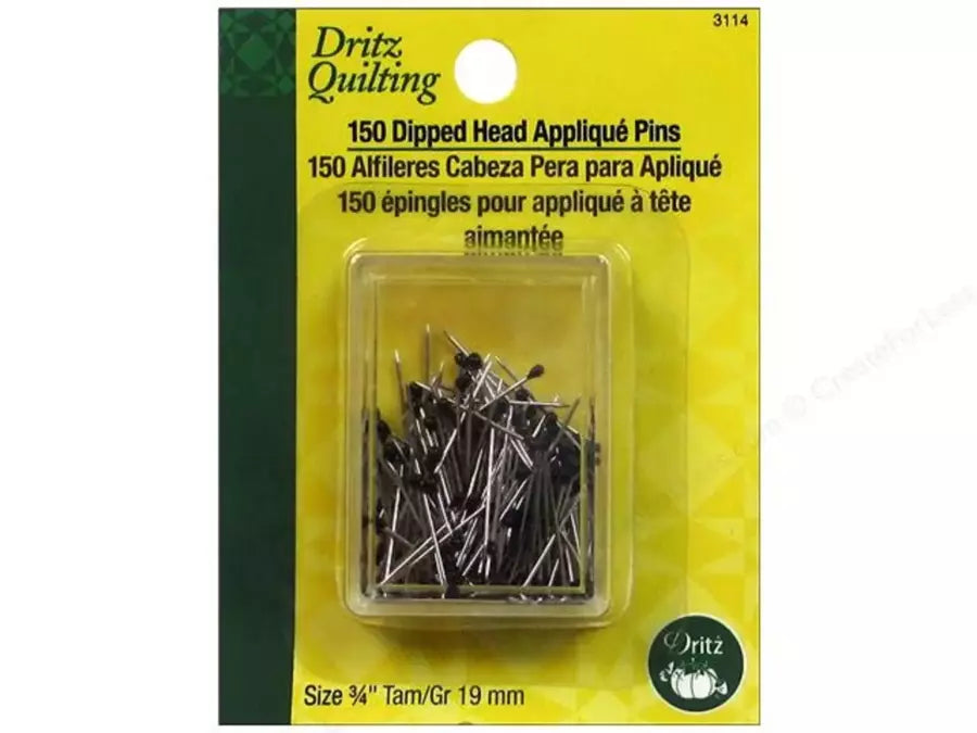 Applique Pins Dritz Small Dipped Head for Quilting Hand Work - 3/4"