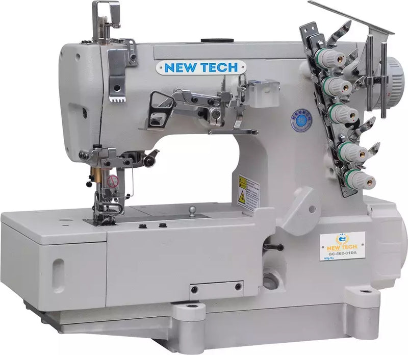 Coverstitch Industrial Sewing Machine 3-Needle 5-Thread Direct Drive - Built-in Servo Motor