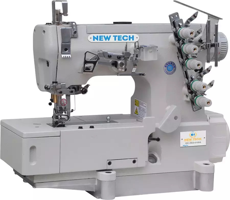Coverstitch Industrial Sewing Machine 3-Needle 5-Thread Direct Drive - Built-in Servo Motor
