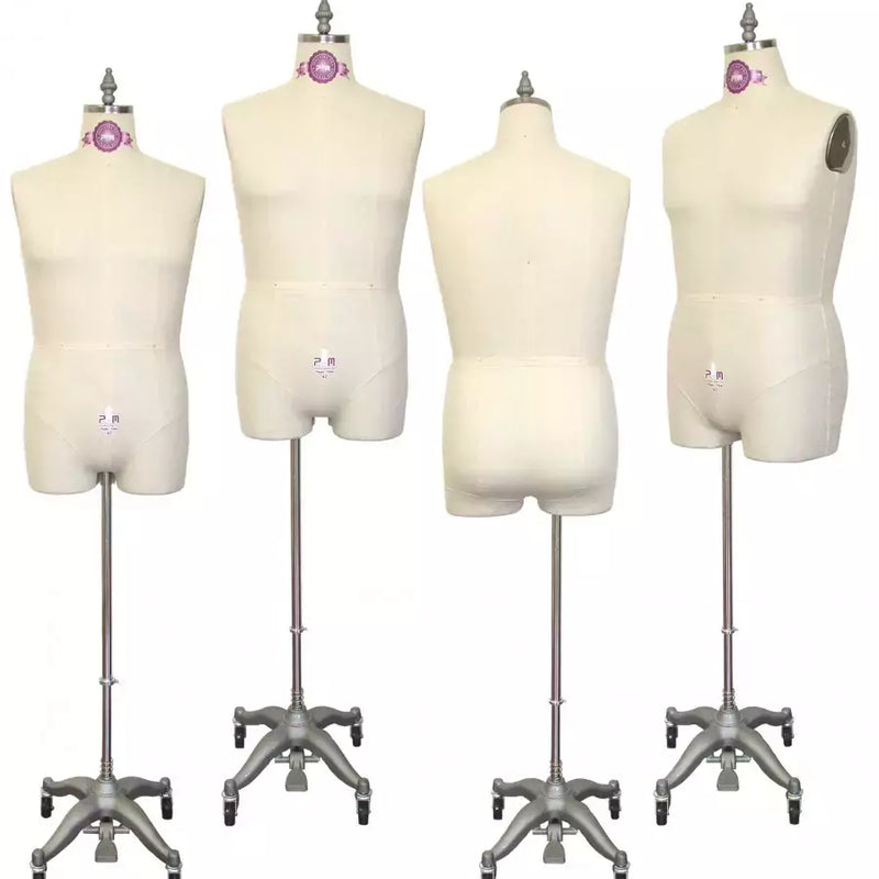Men's Dress Form with Legs Linen Heavy-Duty for Draping - Sizes 36-42