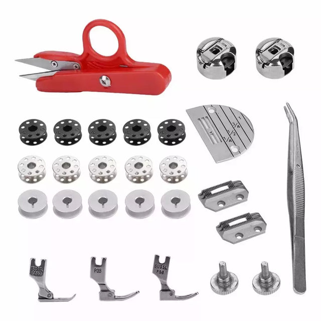 Sewing Machine Spare Parts Kit Durable 27-Piece for Industrial Flat Bed Machines