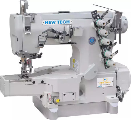 Coverstitch Industrial Sewing Machine 3-Needle 5-Thread Cylinder Bed - Built-in Direct Drive Servo Motor
