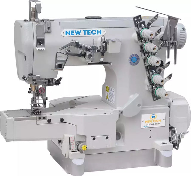 Coverstitch Industrial Sewing Machine 3-Needle 5-Thread Cylinder Bed - Built-in Direct Drive Servo Motor