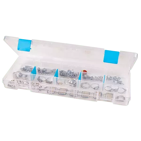 Storage Box Crystal Clear 3-Compartment Organizer for Craft Supplies - 9.25 x 5 x 1.375 in