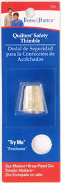 Safety Thimble Brass-Plated Zinc Precision for Quilting - Medium