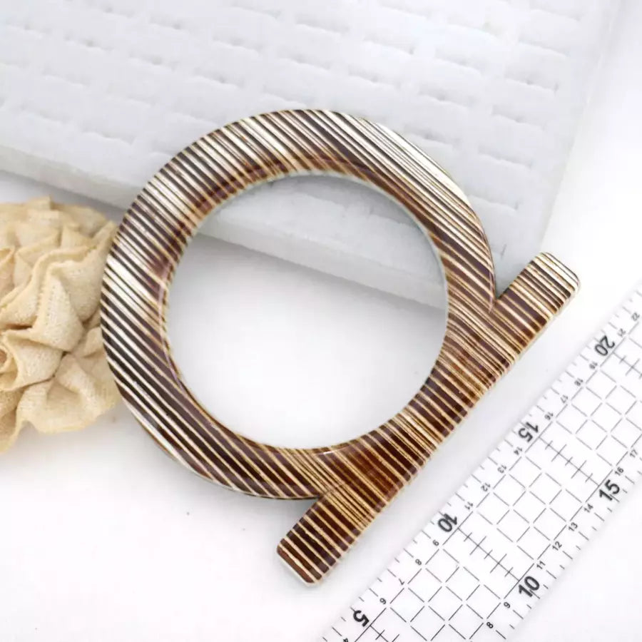 Purse Handle Round Creme Stripe Durable Bag Handle for Purse Making - 6x6+4"