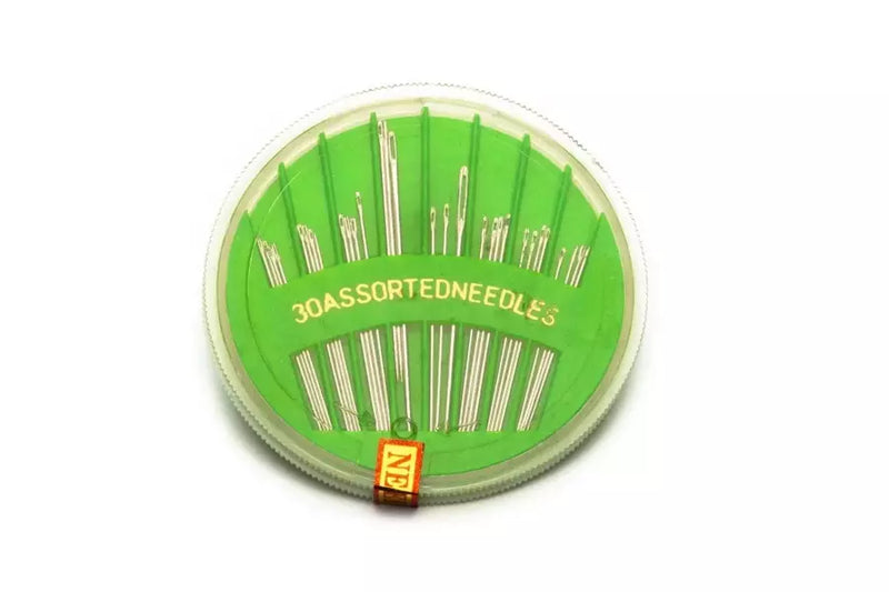 Hand Sewing Needles Assorted Set for Darning, Sharps & Embroidery - 30 ct Compact