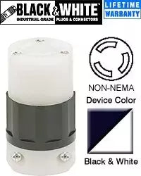 Industrial Non-NEMA Connector Black-White for Feedrail & Electro-Rail