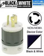 Non-NEMA Locking Plug Industrial Heavy-Duty for Industrial Power Connections - Black-White