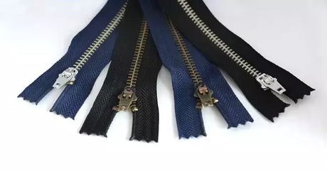 Brass Jean Zipper Closed-End Heavy-Duty for Thick Fabric - 7"
