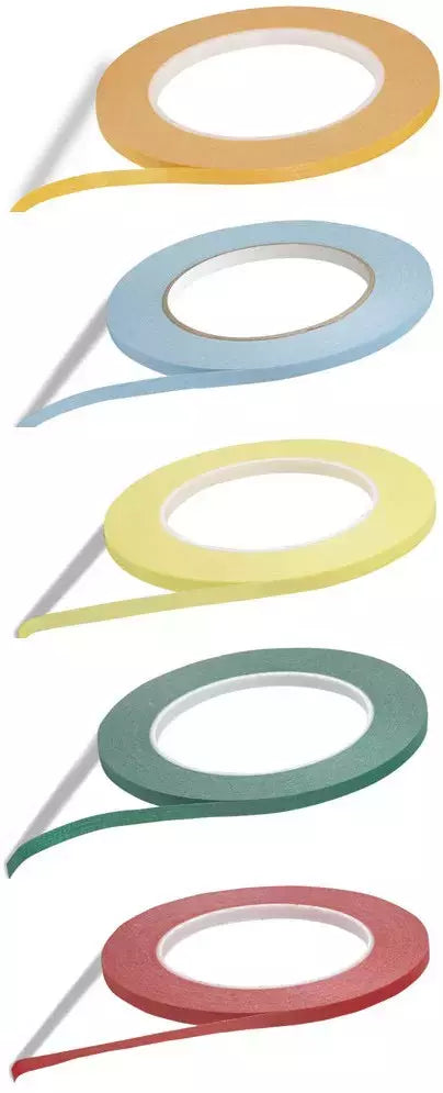 Colored Masking Tape Non-Staining for Garment Defect Coding - 1/4" x 60 Yards