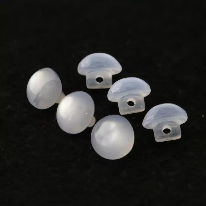 Pearl Buttons White Resin Durable for Sewing and Crafts - 9.6mm