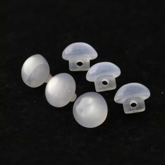 Pearl Buttons White Resin Durable for Sewing and Crafts - 9.6mm