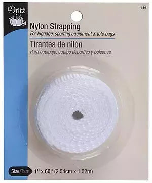 Nylon Strapping Durable Flat Webbing for Luggage & Tie-Downs - 1" x 60"