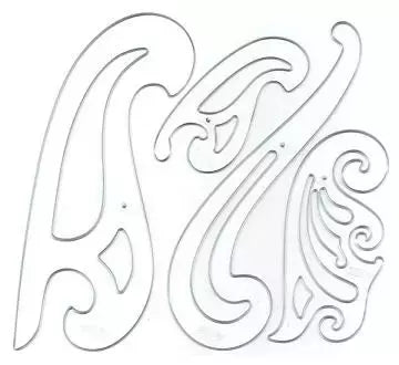 French Curve Set Heavy-Duty Clear Plastic for Detail Work - 4 Sizes