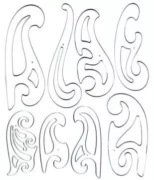 French Curve Set Clear Plastic Precision for Pattern Drafting - 8 Piece