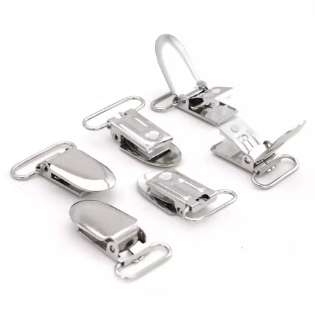 Pacifier Clip Metal Durable for Suspenders and Straps - 3/4" or 1"