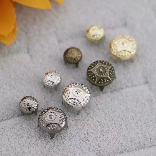 Prong Rivets Decorative Floral Finish for Leather Craft - 6mm