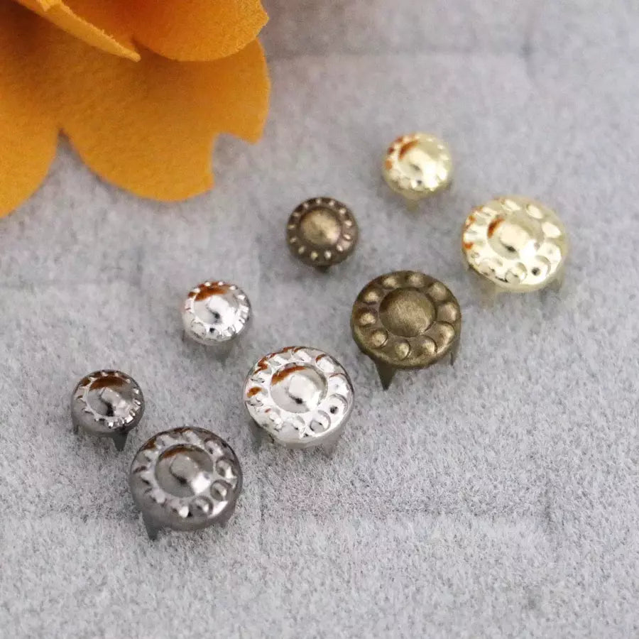 Prong Rivets Floral Decorative Rivets for Leather, Bags - 6mm