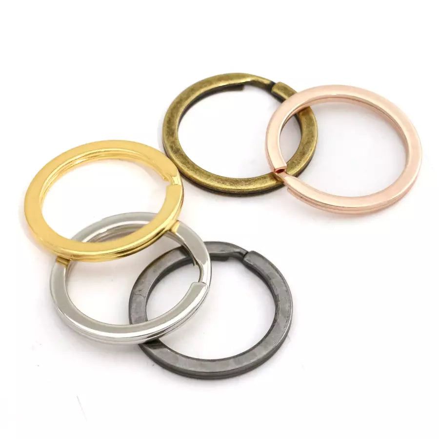 Split Key Rings Metal 1" Flat Professional for Bag Hardware - Assorted Finishes