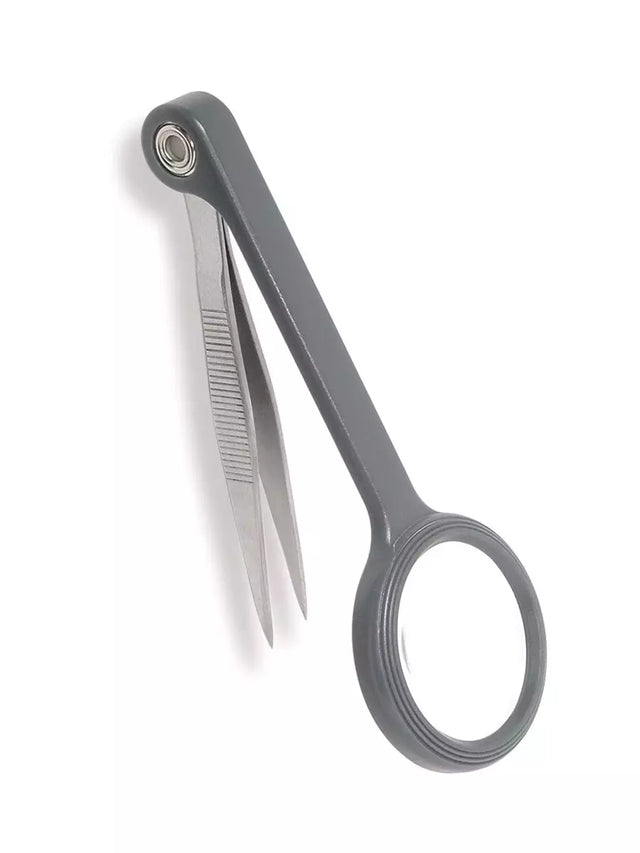 4.5x Magnifier Precision Tweezers for Hobbies and Splinter Removal - 1.2 Inch Lens