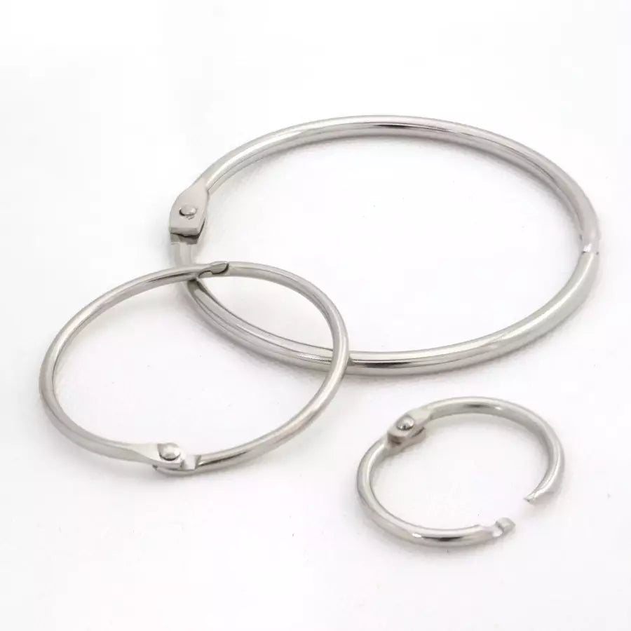 Opening O-Rings Nickel-Plated Metal Binder Rings for Key Rings - 1 in