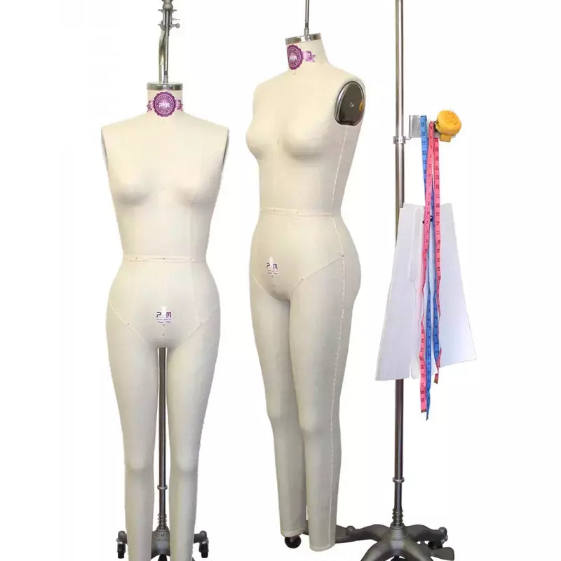 Female Full Body Dress Form Collapsible Shoulders for Draping - Size 0-20